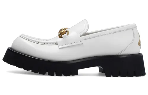 GUCCI Horsebit Leather Women's Casual Shoes Women's White