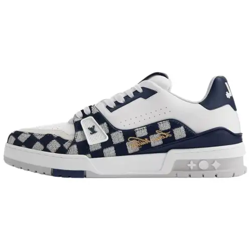 LOUIS VUITTON Nigo Collaboration Trainer FW25 Low top Skateboard Shoes Unisex White Blue