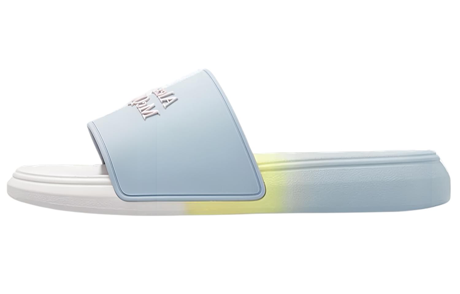 Женские шлепанцы Alexander McQueen Slide (голубые)