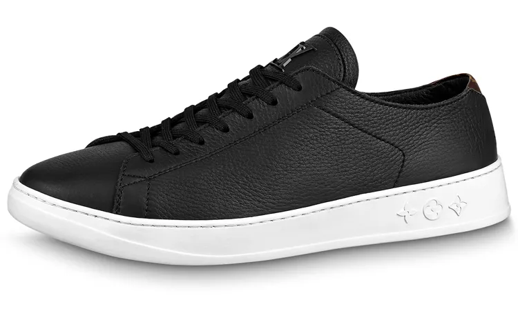 LOUIS VUITTON Resort Cow Leather Low top Stylish Skateboarding Shoes Men's Black