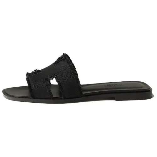 HERMES Oran Slide Slippers Women's Black