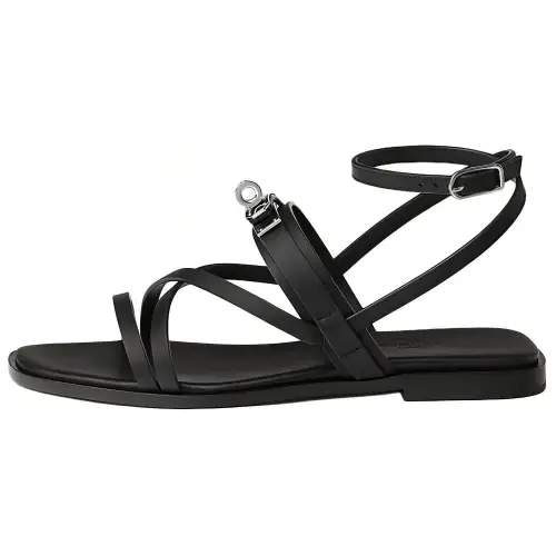 HERMES One Strap Sandals Women's Black