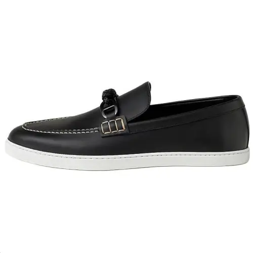 HERMES Ignacio Leather Loafers 1.5cm Men's Black