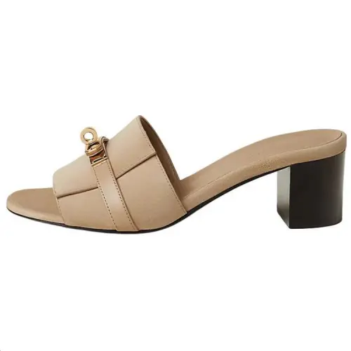 HERMES Gigi Slide Slippers 5cm Women's Umber