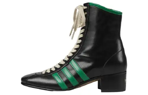 Adidas Originals x GUCCI Leather Ankle Boots Men's Black