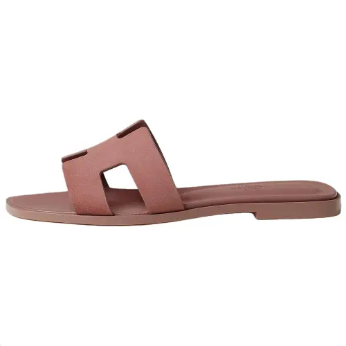 HERMES Oran Slide Slippers 1cm Women's Dark Red