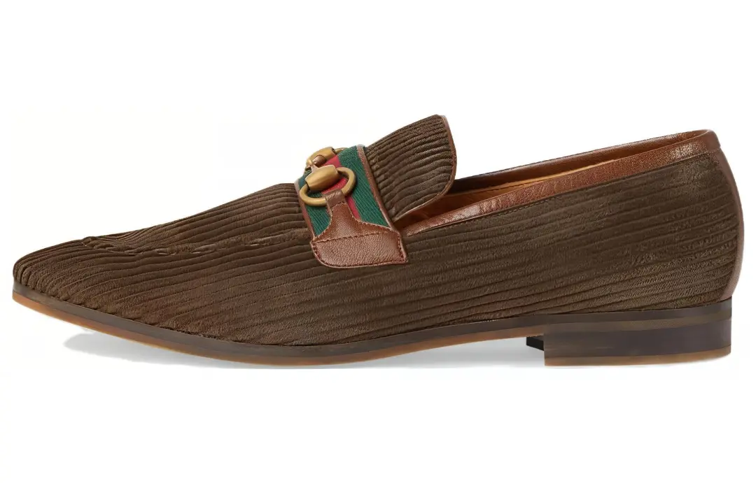 GUCCI Horsebit Loafers Men's Dark Brown