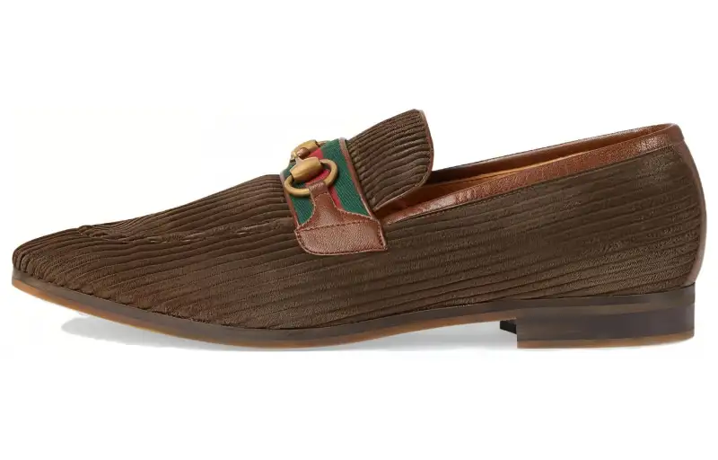 GUCCI Horsebit Loafers Men's Dark Brown