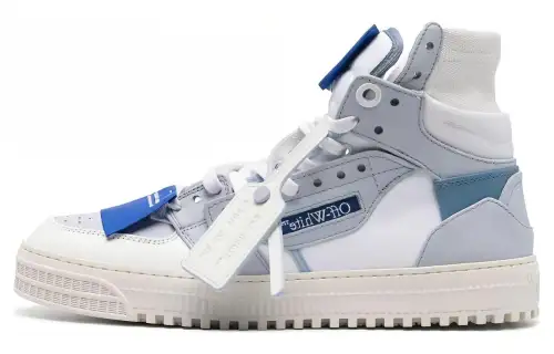 OFF WHITE High top Skateboard Shoes Men's White Blue