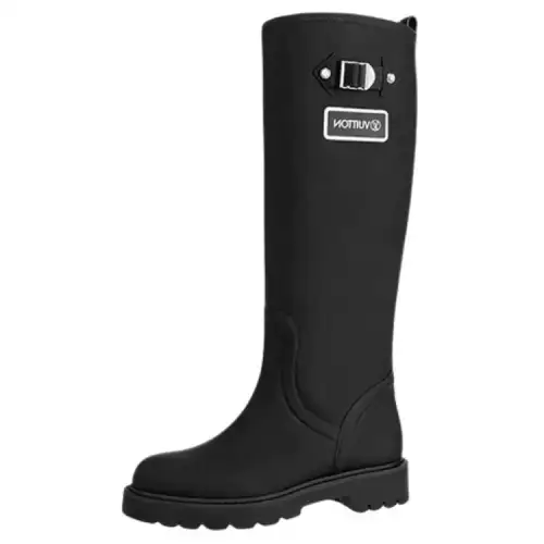 LOUIS VUITTON Territory Flat High Boots 'Black' Women's