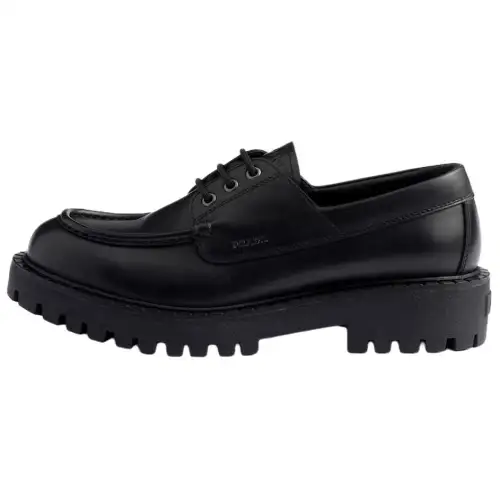 PRADA Leather Casual Shoes Men's Black