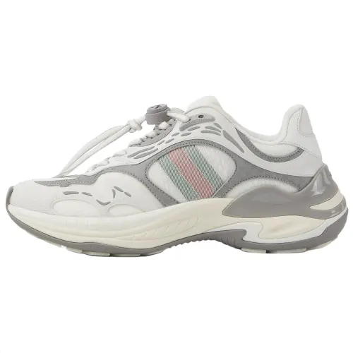 GUCCI 2.0 Mesh, Leather Low top Casual Shoes Women's White Gray