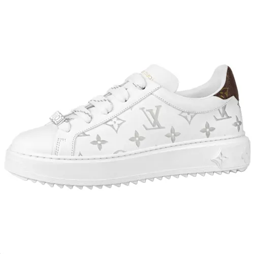 LOUIS VUITTON Time Out Sneakers 'White With Silver Monogram' Women's