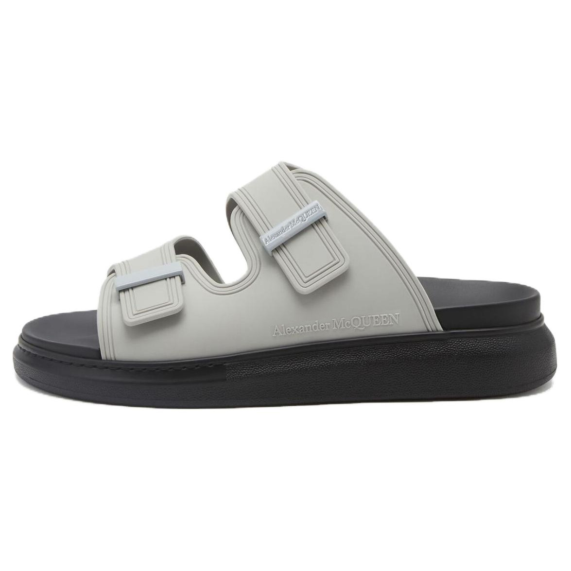 Мужские шлепанцы Alexander McQueen Hybrid (серые)