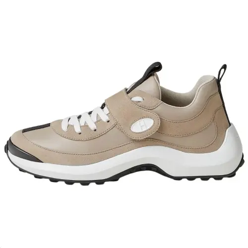 HERMES Loop Calfskin Low top Casual Shoes 4cm Women's Pebble Beige