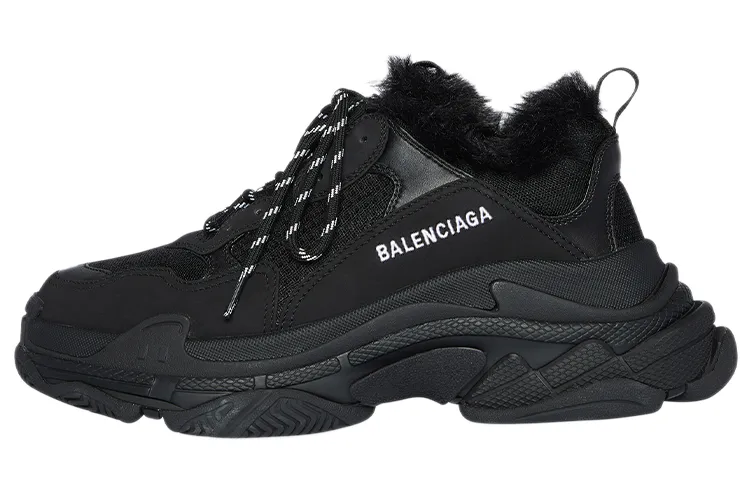 Balenciaga Triple S Fake Fur Black