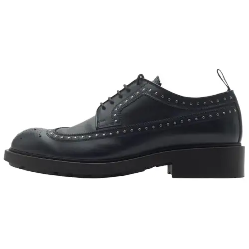 Burberry Loch Calfskin Casual Shoes Men's Black