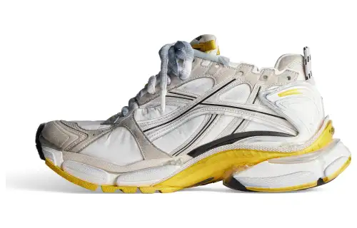 Balenciaga Runner Sneakers 'Beuge White Yellow Nylon And Suede Like Fabric' Women's