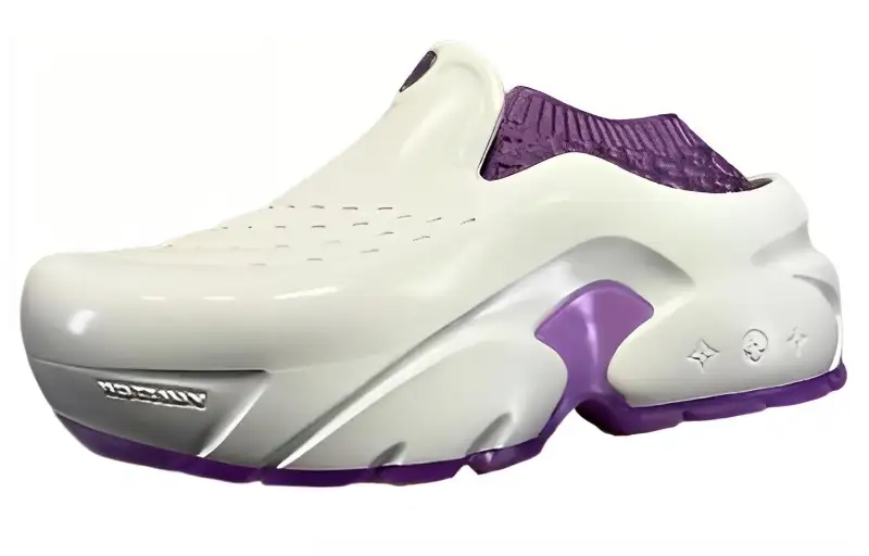 LOUIS VUITTON Shark Clogs Men's White Purple