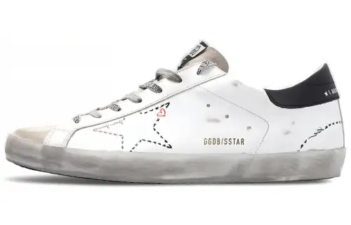 Golden Goose Super Star Low top Stylish Skateboarding Shoes Men's Black White