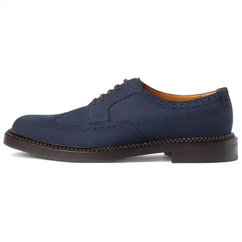GUCCI Leather Dress Shoes Men's Blue