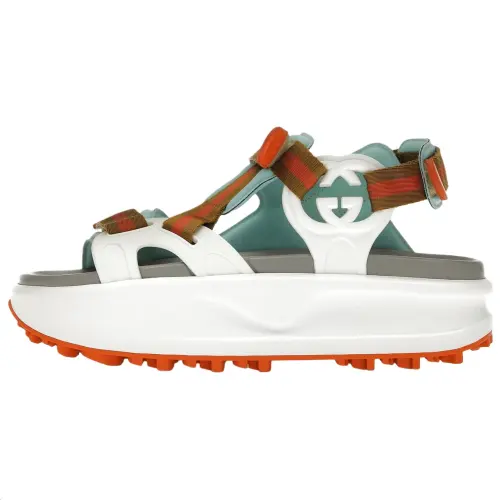 Gucci Wmns Platform Sandal 'Color Block - White Blue Orange' Women's