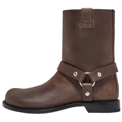 LOEWE Campo Calfskin Ankle Boots Men's Brown