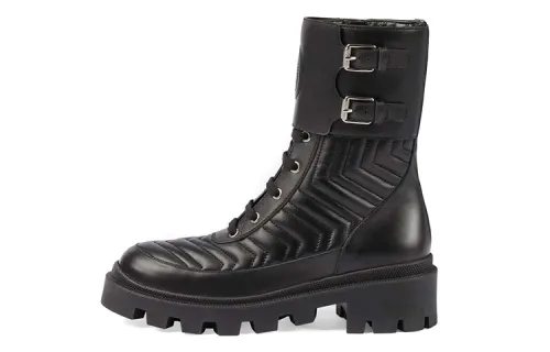 Gucci Wmns Leather Ankle Boot 'Interlocking G' Women's