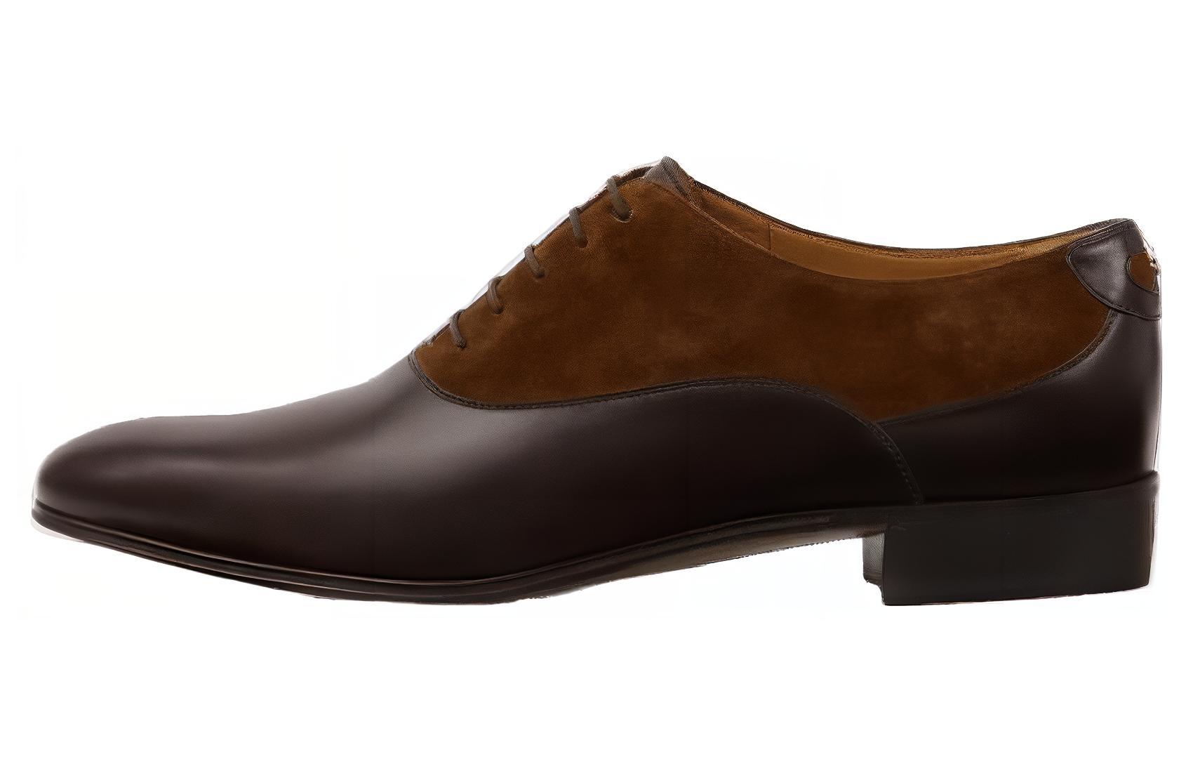 GUCCI Gucci leather low-top lace-up casual shoes men's brown