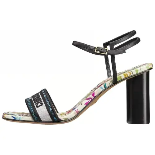 DIOR Dway Leather One Strap Sandals 8cm Women's White