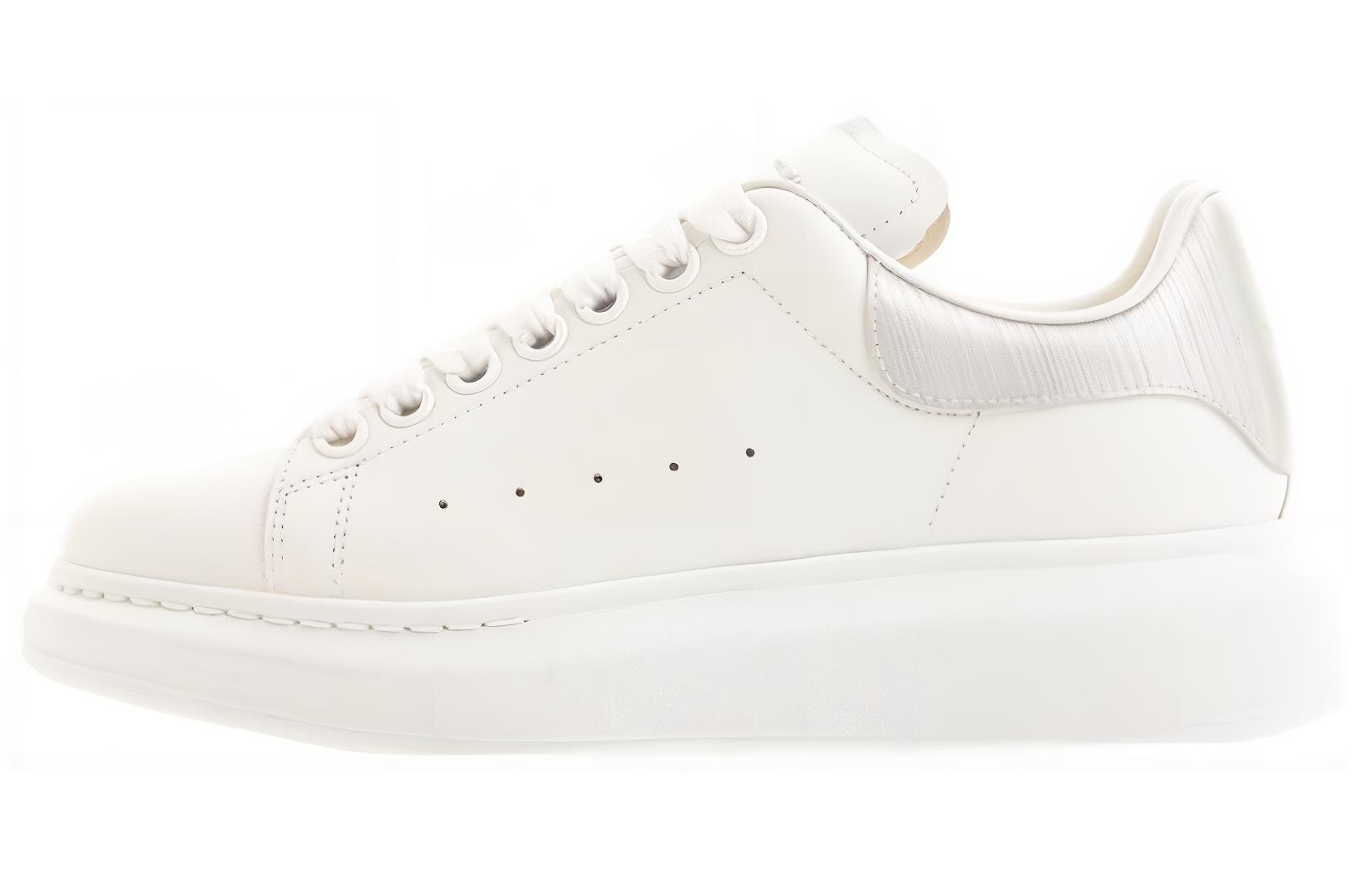 Женские кеды Alexander McQueen Oversized Sneaker (бело-серебряные)