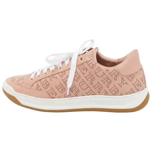 Burberry Westford Leather Low top Casual Shoes Women's Pink