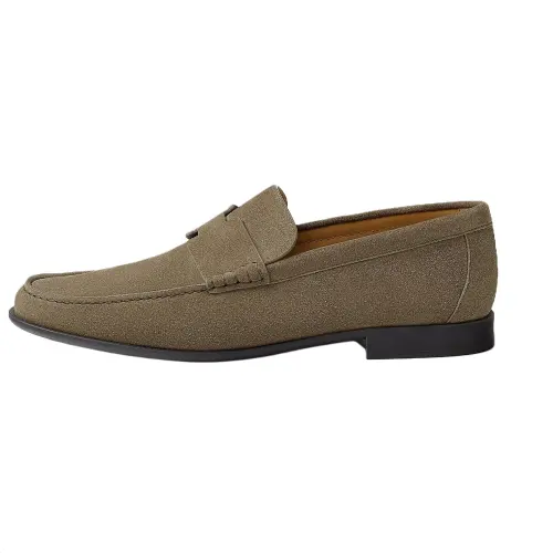 HERMES Duke Calfskin Casual Shoes Men's Olive
