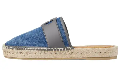 GUCCI Interlocking Closed Toe Slippers Men's Blue