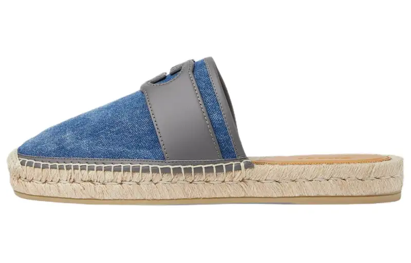 GUCCI Interlocking Closed Toe Slippers Men's Blue
