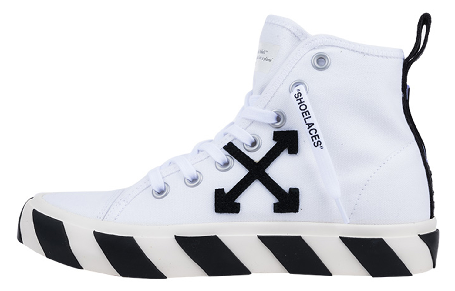 Мужские кеды OFF-WHITE Vulcanized mid Top (черно-белые)
