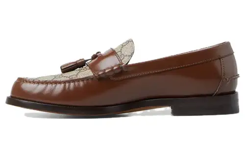 GUCCI Tassel-detail GG Canvas Loafers
