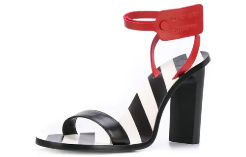 OFF WHITE One Strap Sandals Women's Black White Red