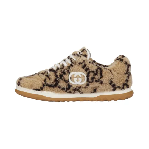 GUCCI MAC80 Interlocking G Embroidery Beige Ebony