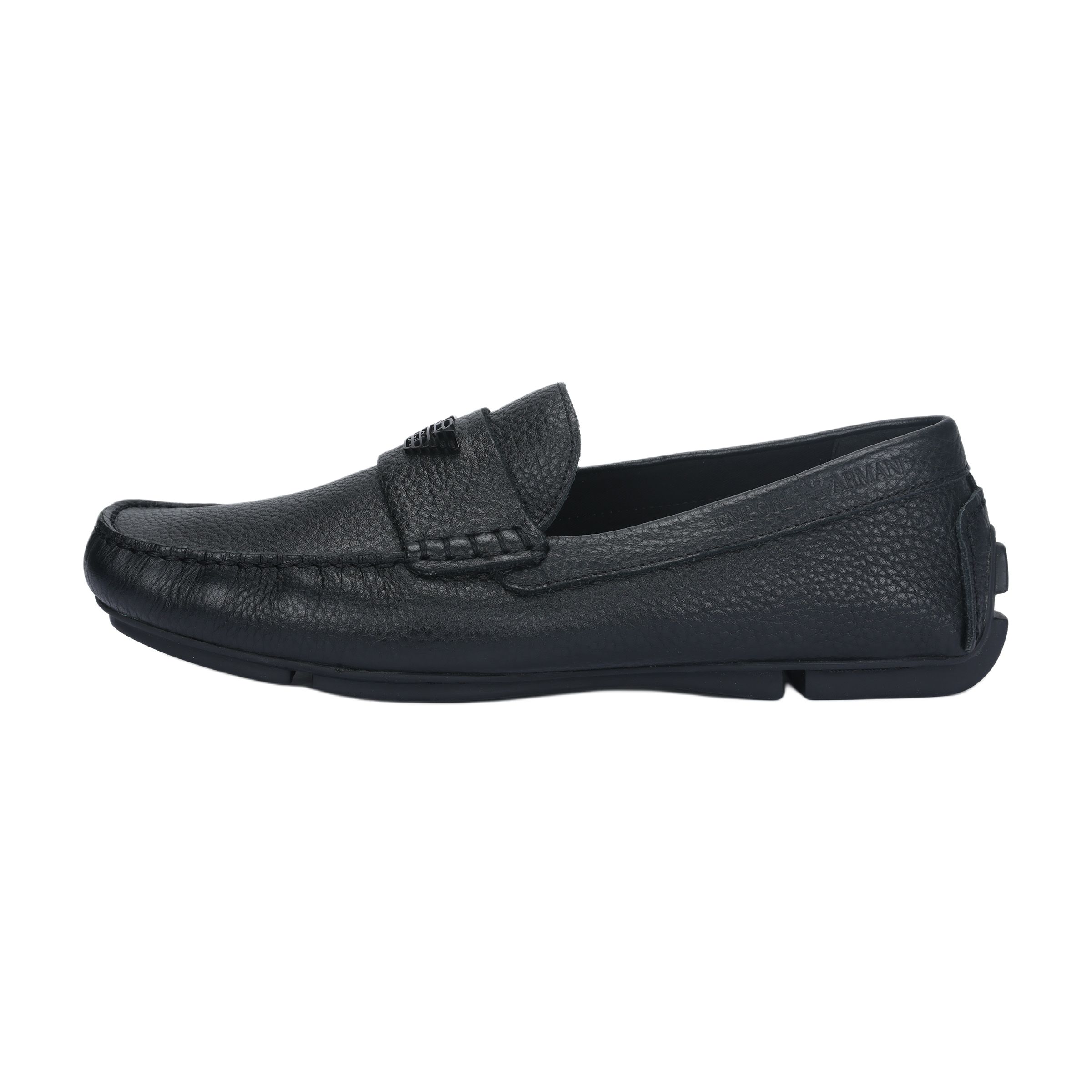EMPORIO ARMANI Leather Men's Casual Shoes Men's Black