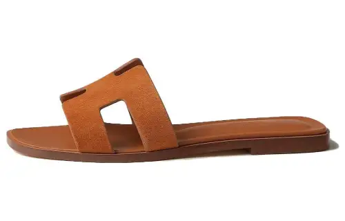 HERMES Oran Slide Slippers Women's Brown