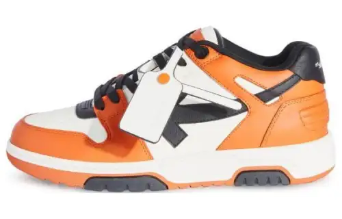 OFF WHITE Cow Leather Comfortable And Trendy Low top Skateboard Shoes Men's Orange