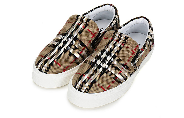Женские кеды Burberry Checked (бежевые) — фото 3
