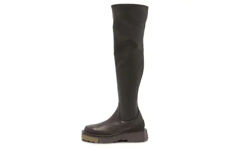 OFF WHITE Round Toe Knee Length Boots Women's