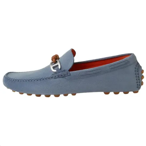 HERMES Alessandro Suede Gommino Loafers Men's Blue