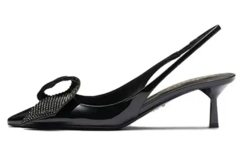 PRADA 55mm Crystal-embellished Slingback Pumps