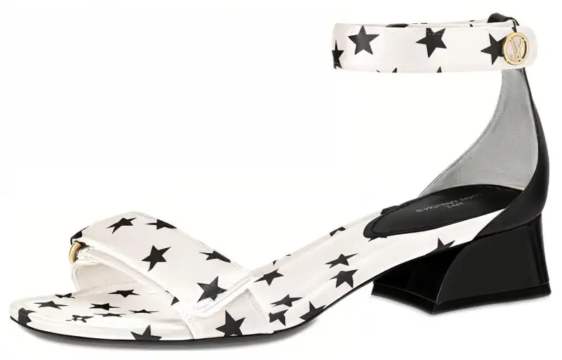 LOUIS VUITTON Stellar One Strap Sandals Women's White Black