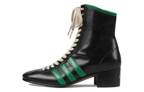 Adidas Originals x GUCCI Leather Ankle Boots Women's Green