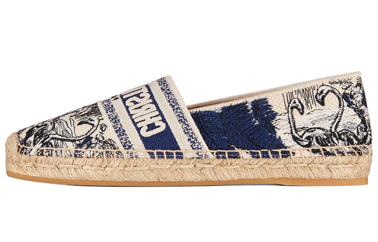 DIOR Dior Granville Comfortable Fisherman Shoes Women's Blue and White