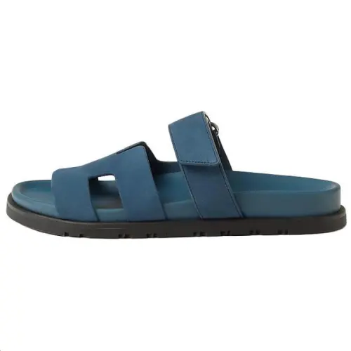 HERMES Chypre Slide Slippers 1.2cm Women's Blue